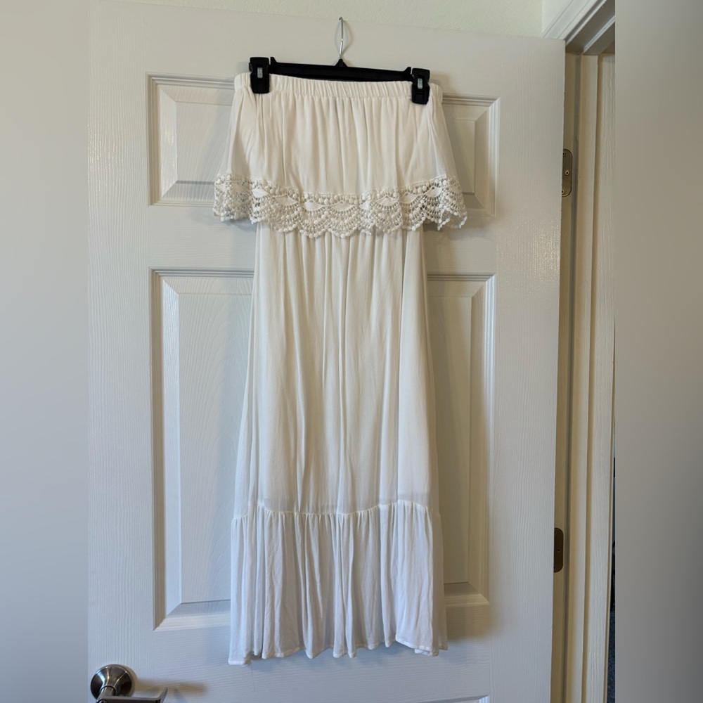 Rue21 White Boho Strapless Dress Size Small